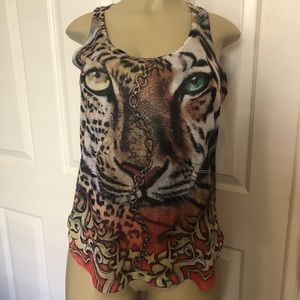 Knit tiger tank top